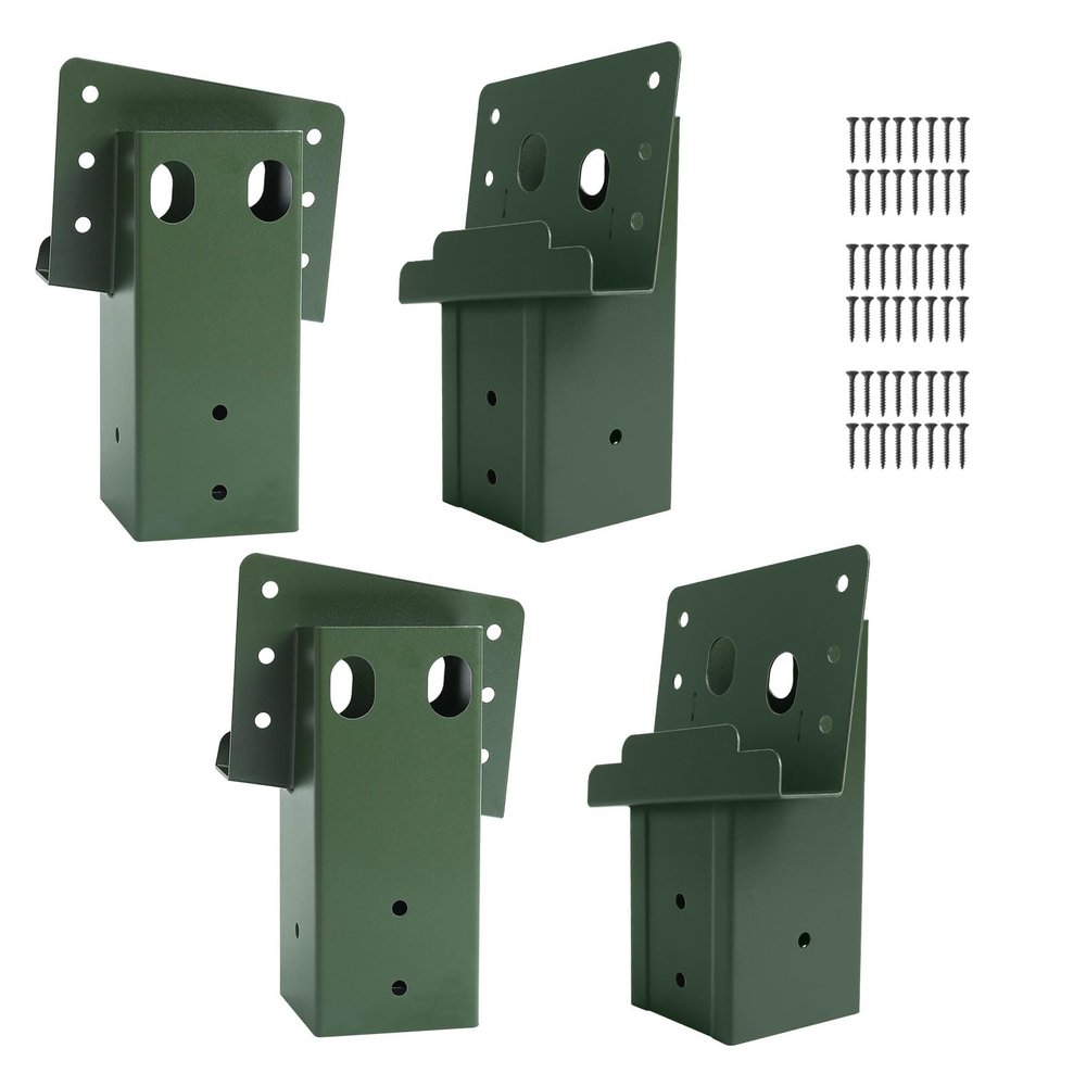 XIHUWZ 4"x 4" Compound Angle Brackets for Outdoor Platforms 4 Pcs, Deer Hunting, Shooting Shacks, Observation Decks and Tree Houses