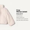 Amazon Essentials Girls' Cropped Full-Zip Puffer Jacket, Sherpa Fleece, Light Beige, Medium view 2