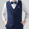 Chanseen Navy Blue Bow Tie and Pocket Square for Boys Kids Pre Tied Adjustable Bowtie Handkerchief Set for Party Wedding Formal Costume Accessories (Navy) view 4