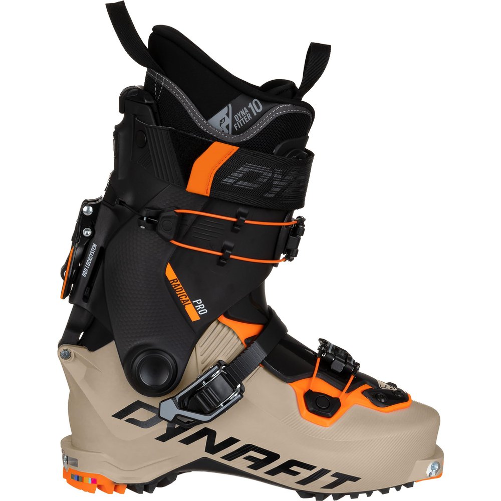DYNAFIT Unisex Radical Pro Touring Ski Boots, Rock Khaki-Fluo Orange, 43