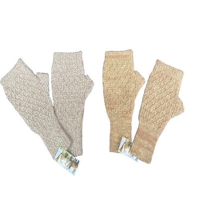 Alpaca Glittens, 100% Baby Alpaca winter gloves, Alpaca Fingerless Gloves, Hand-Knitted Alpaca Winter Gloves (Standard, A)