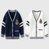 warmstraw Boys Girls Cardigan Sweater Cable Knit Sweater Coats Fall Winter Long Sleeve Collared Outwear Pattern White 7-8Y view 3