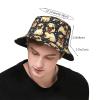 Adult Sun Protection Bucket Hat Cute-Pug-Lovers Men Outdoor Boonie Hat Women Sunshade Fisherman Hat Black view 2