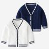warmstraw Boys' Cardigan Sweater Thick Knitted V-Neck Long Sleeve Spring Fall Clothes White 9-10Y view 2