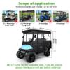10L0L 4-Passenger Golf Cart Enclosure for Club Car Precedent/Onward/Tempo - with Extended 94.5" Roof, 600D Cover, Clear Windows | Waterproof, Windproof & Snowproof Full Enclosure view 3