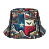 Adult Sun Protection Bucket Hat Stand-with-Texas Men Outdoor Boonie Hat Women Sunshade Fisherman Hat Black view 1