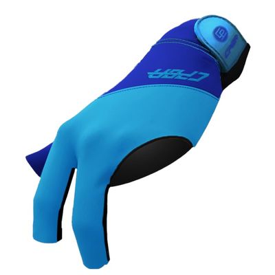 CPBA Professional Billiards Glove (Sky/Tour Blue, X-Large, Left Hand Open Finger)