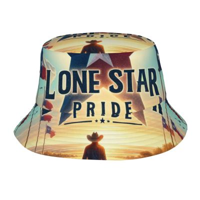 Adult Sun Protection Bucket Hat Texas-Pride-Star Men Outdoor Boonie Hat Women Sunshade Fisherman Hat Black