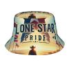 Adult Sun Protection Bucket Hat Texas-Pride-Star Men Outdoor Boonie Hat Women Sunshade Fisherman Hat Black view 1