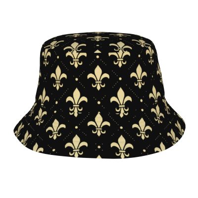 Adult Sun Protection Bucket Hat Fleur-De-Lis-Gold Men Outdoor Boonie Hat Women Sunshade Fisherman Hat