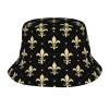 Adult Sun Protection Bucket Hat Fleur-De-Lis-Gold Men Outdoor Boonie Hat Women Sunshade Fisherman Hat view 1