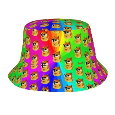 Adult Sun Protection Bucket Hat Rainbow-Shiba-Inu-Doge-Life Men Outdoor Boonie Hat Women Sunshade Fisherman Hat