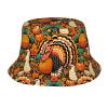 Adult Sun Protection Bucket Hat Turkey-Pumpkin-Orange-Thanksgiving Men Outdoor Boonie Hat Women Sunshade Fisherman Hat view 1