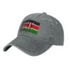 AIZBEGDLU Unisex Cowboy Baseball Cap Retro American Kenya Flag Adjustable Trucker Cap Baseball Cap Gray view 1