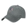 AIZBEGDLU Unisex Cowboy Baseball Cap German Shepherd American Flag Adjustable Trucker Cap Baseball Cap Gray view 1