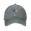 AIZBEGDLU Unisex Cowboy Baseball Cap German Shepherd American Flag Adjustable Trucker Cap Baseball Cap Gray view 2