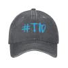 AIZBEGDLU Unisex Cowboy Baseball Cap Diabetes Awareness T1d T2d Blue Ribbon Adjustable Trucker Cap Baseball Cap view 2