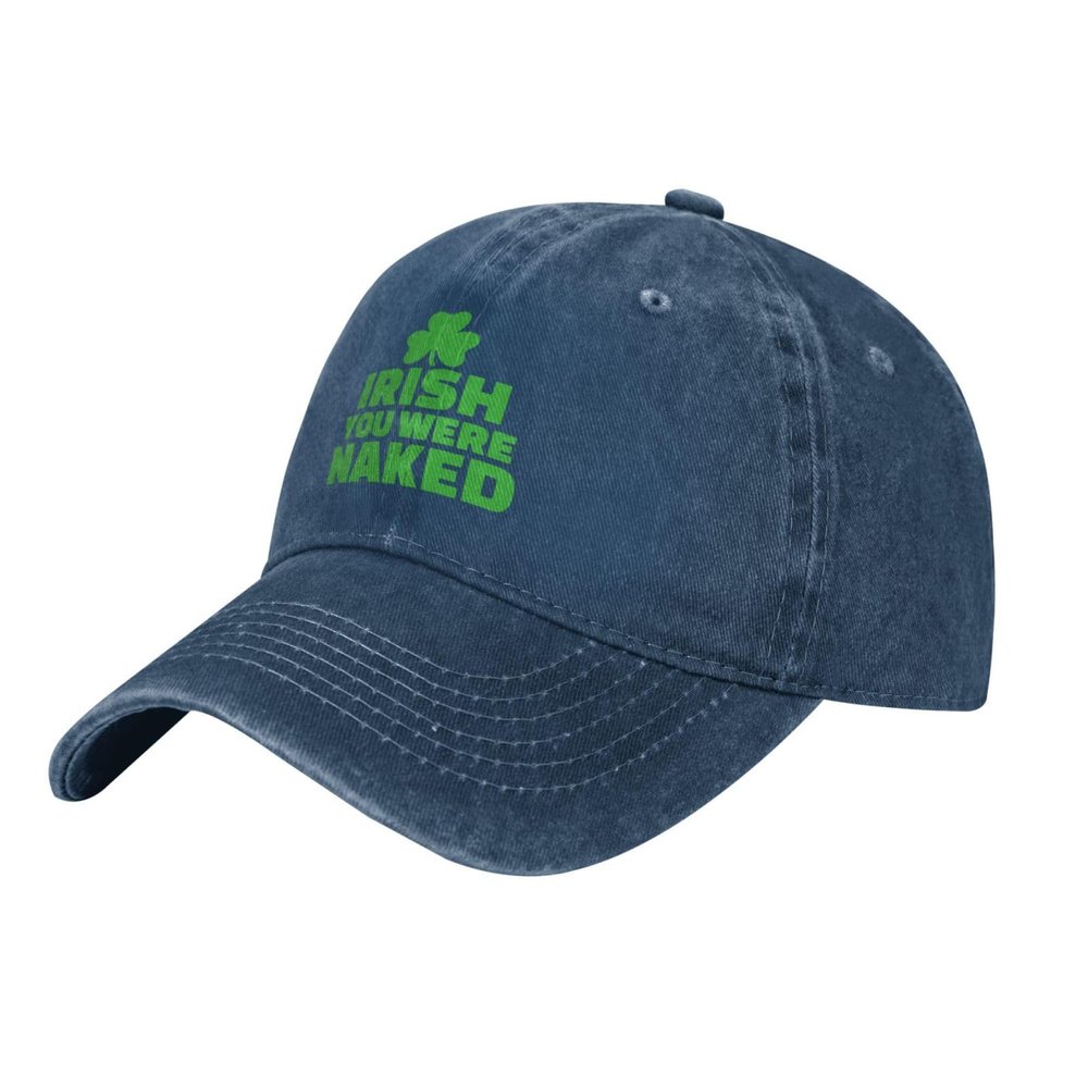 AIZBEGDLU Unisex Cowboy Baseball Cap Irish You Were Naked Adjustable Trucker Cap Baseball Cap Navy Blue
