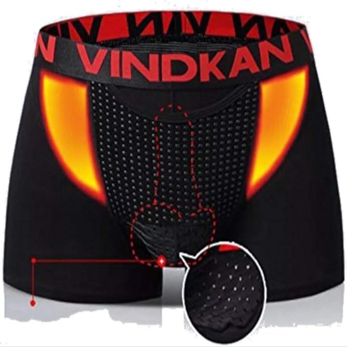 ChezMax VindKan VKWEIKU Men's Underwear Boxer Briefs,Soft and Breathable Underwear for Men (US, Alpha, 4X-Large, Regular, Regular, Red-Black)