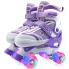 Kids Roller Skates for Boys Girls, 4 Size Adjustable Kids Rollerskates with Light Up Wheels, Quad Skates for Beginner Ages 5-8 8-12 view 1