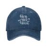 AIZBEGDLU Unisex Cowboy Baseball Cap Bless Your Heart Adjustable Trucker Cap Baseball Cap Navy Blue view 2