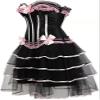 ADELCE Women's Burlesque Corset Body Shape Bustier Top Party Showgirl Corsets with Tutu Skirt Pink XS view 3