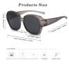 Long Keeper Over Glasses Sunglasses Women Polarized Sunglasses Over Prescription Glasses Square Wear Over Driving Sunglasses (Clear Grey Black Grey) view 2