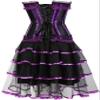 ADELCE Women's Burlesque Corset Body Shape Bustier Top Party Showgirl Corsets with Tutu Skirt Purple 7XL view 2