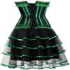 ADELCE Women's Burlesque Corset Body Shape Bustier Top Party Showgirl Corsets with Tutu Skirt Green XS view 2