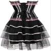 ADELCE Women's Burlesque Corset Body Shape Bustier Top Party Showgirl Corsets with Tutu Skirt Pink S view 2