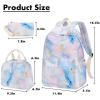 Bluboon Teen Girls School Backpack Kids Bookbag Set with Lunch Box Pencil Case Travel Laptop Backpack Casual Daypacks (Pink Blue Purple Gold Marble 99) view 3