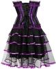 ADELCE Women's Burlesque Corset Body Shape Bustier Top Party Showgirl Corsets with Tutu Skirt Purple 2XL view 3
