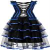 ADELCE Women's Burlesque Corset Body Shape Bustier Top Party Showgirl Corsets with Tutu Skirt Blue XL view 2