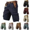 Herren Amerikanische Flagge Print OutdoorFrachtshorts Sommer Mehrfach Lose Sportshorts Ohne Blet (Dark Green, XXXXXL) view 2