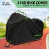 Topcrown Bike Cover Waterproof Outdoor Storage for 2 Bikes, Bicycle Cover Rain Sun UV Dust Wind Proof with Storage Bag for Mountain Road Bike/Ebike (210D Black+Green, XXL Size for 2 bikes) view 2