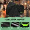 Topcrown Bike Cover Waterproof Outdoor Storage for 2 Bikes, Bicycle Cover Rain Sun UV Dust Wind Proof with Storage Bag for Mountain Road Bike/Ebike (210D Black+Green, XXL Size for 2 bikes) view 4