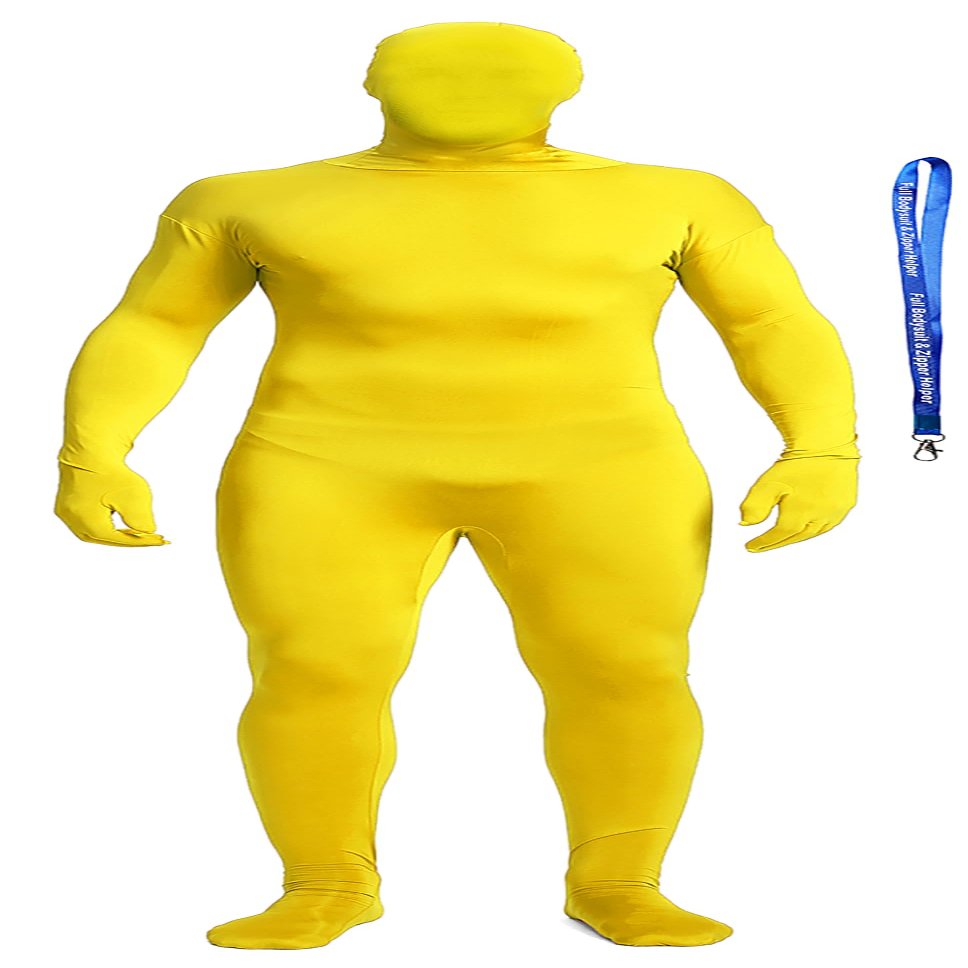 Full Bodysuit With Zipper Helper Unisex Spandex Stretch Adult Costume Zentai Disappearing Man Body Suit (Yellow Color, Large)