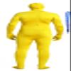 Full Bodysuit With Zipper Helper Unisex Spandex Stretch Adult Costume Zentai Disappearing Man Body Suit (Yellow Color, Large) view 2