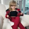 HINTINA 4T Toddler little Girl 3 Piece Christmas Outfits Bell Bottom Flared Pant Set Cami Top Buffalo Plaid Coat Long Sleeve Fall Winter Clothes Xmas Clothing 4-5 Years view 3