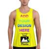 Custom Tank Top for Men Women Personalized Tank Tops with Logo Photo Text Customized Sleeveless Shirts for Workout Gym Running M A023 Yellow view 1