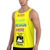 Custom Tank Top for Men Women Personalized Tank Tops with Logo Photo Text Customized Sleeveless Shirts for Workout Gym Running M A023 Yellow view 2