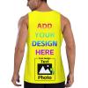 Custom Tank Top for Men Women Personalized Tank Tops with Logo Photo Text Customized Sleeveless Shirts for Workout Gym Running M A023 Yellow view 3