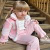 HINTINA 2T Toddler little Girl 3 Piece Outfits Bell Bottom Flared Pant Set Cami Top Pink Plaid Coat Long Sleeve Fall Winter Clothes Clothing 2-3 Years view 4