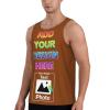 Personalized Tank Tops for Men Front and Back Print Design Your Own Tank Tops Add Logo Photo Text L A0213 Saddlebrown view 2