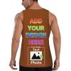 Personalized Tank Tops for Men Front and Back Print Design Your Own Tank Tops Add Logo Photo Text L A0213 Saddlebrown view 3