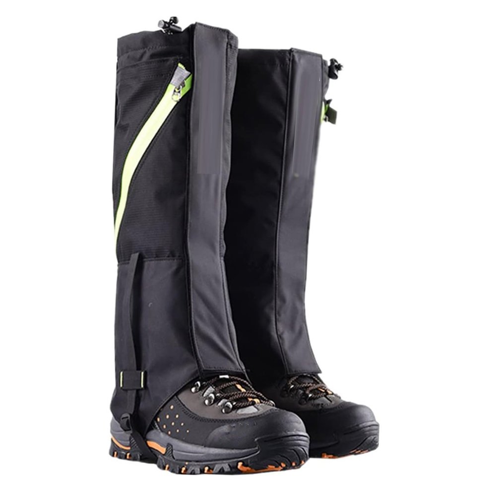 KIYILIHI Hiking Gaiters, Adjustable Outdoor Walking Gaiters, Outdoor Breathable Lightweight Gaiters, for Men and Women for Mountain Snow Hiking Skiing Walking Climbing Gardening(Black), 85235