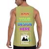 Personalized Tank Tops Custom Tank Tops for Men Design Your Own Print Scoop Neck Sleeveless Shirt with Logo Name Photo M A0142 Darkkhaki view 3