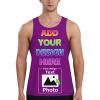 Personalized Tank Tops for Men Front and Back Print Design Your Own Tank Tops Add Logo Photo Text M A044 Purple view 1