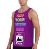 Personalized Tank Tops for Men Front and Back Print Design Your Own Tank Tops Add Logo Photo Text M A044 Purple view 2