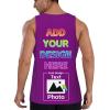 Personalized Tank Tops for Men Front and Back Print Design Your Own Tank Tops Add Logo Photo Text M A044 Purple view 3